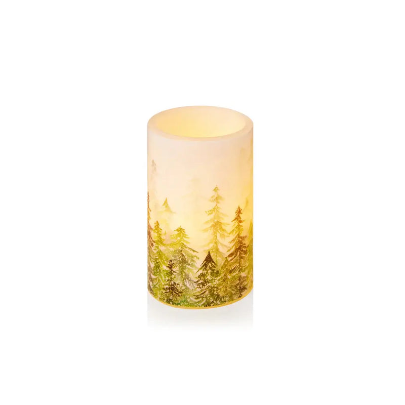 Premier Set of 3 Flickering Candles with Tree Design