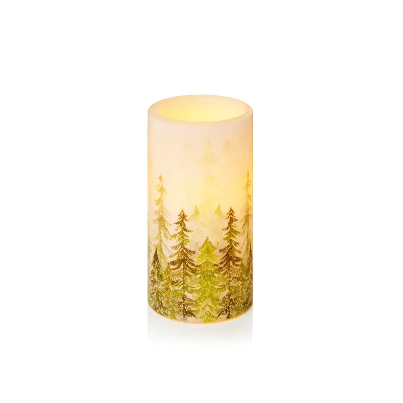 Premier Set of 3 Flickering Candles with Tree Design
