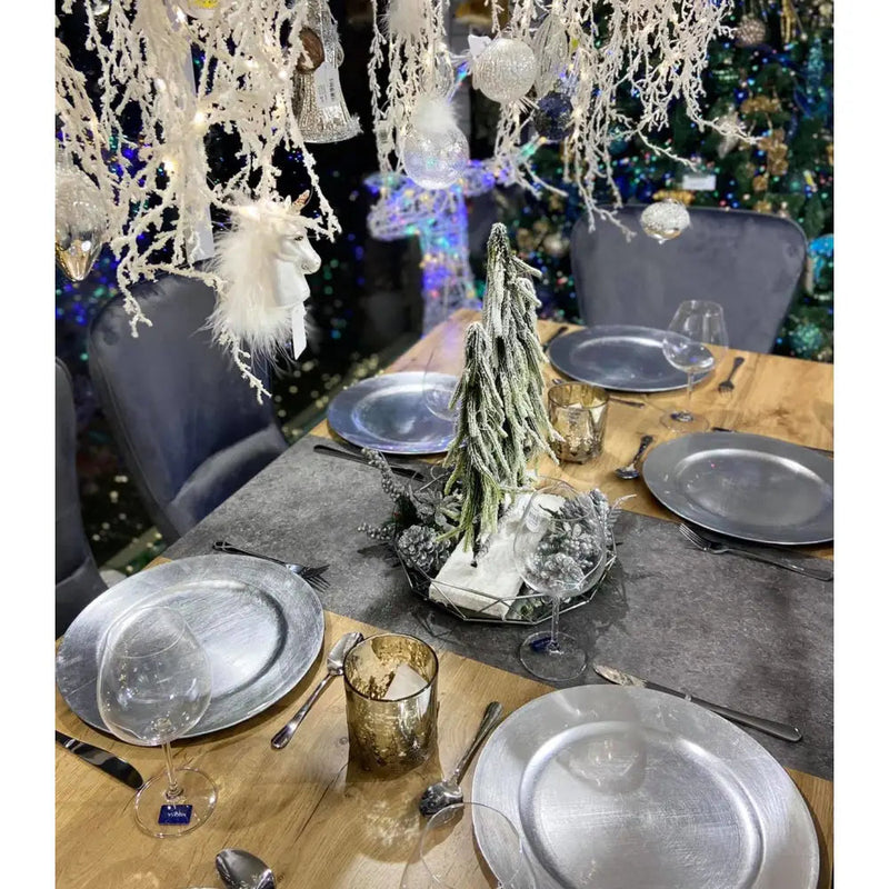 Premier Silver Charger Serving Plate - 33cm - Christmas