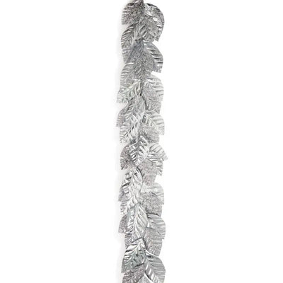Premier Silver Magnolia Leaf Garland 145cm - Christmas