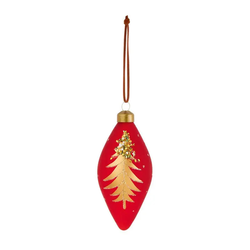 Premier Tree Baubles With Gold Glitter 80mm - (3 Asst. - 1