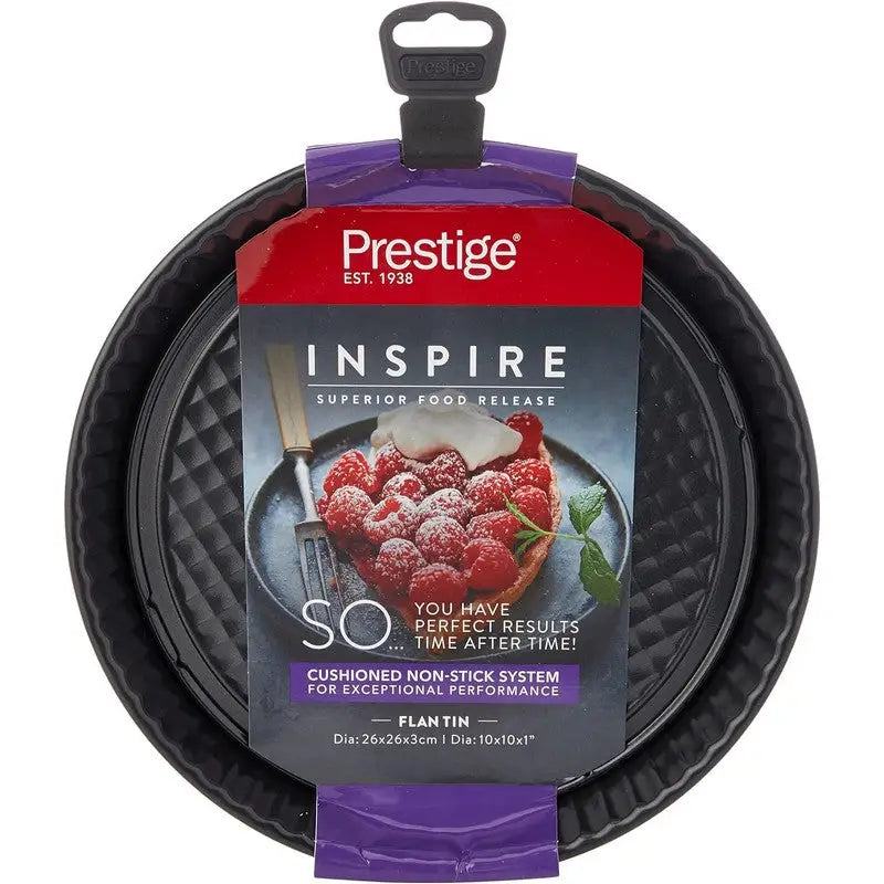 Prestige Inspire Bakeware Flat Tin Round - Black 26x26x3cm