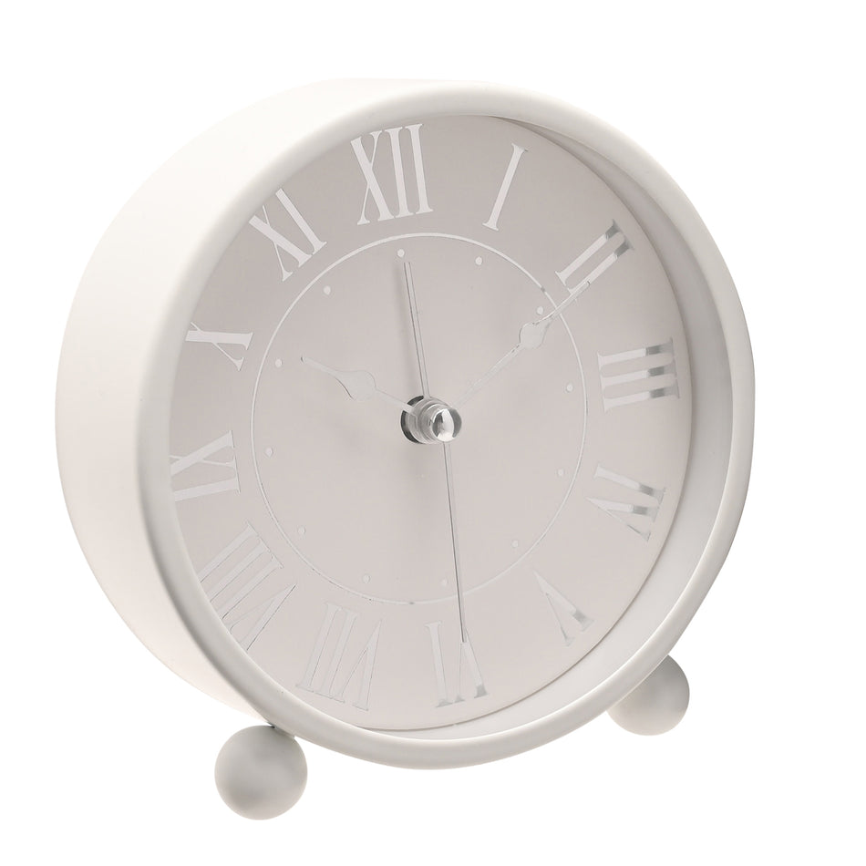 Hometime Metal Alarm Clock 11cm - White