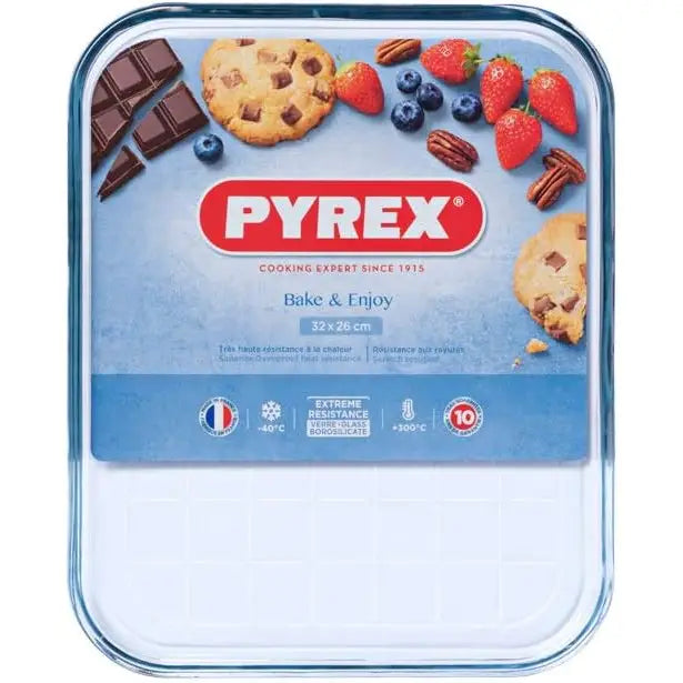 Pyrex Glass Oven Proof Baking Tray 32x26cm - Glass Baking