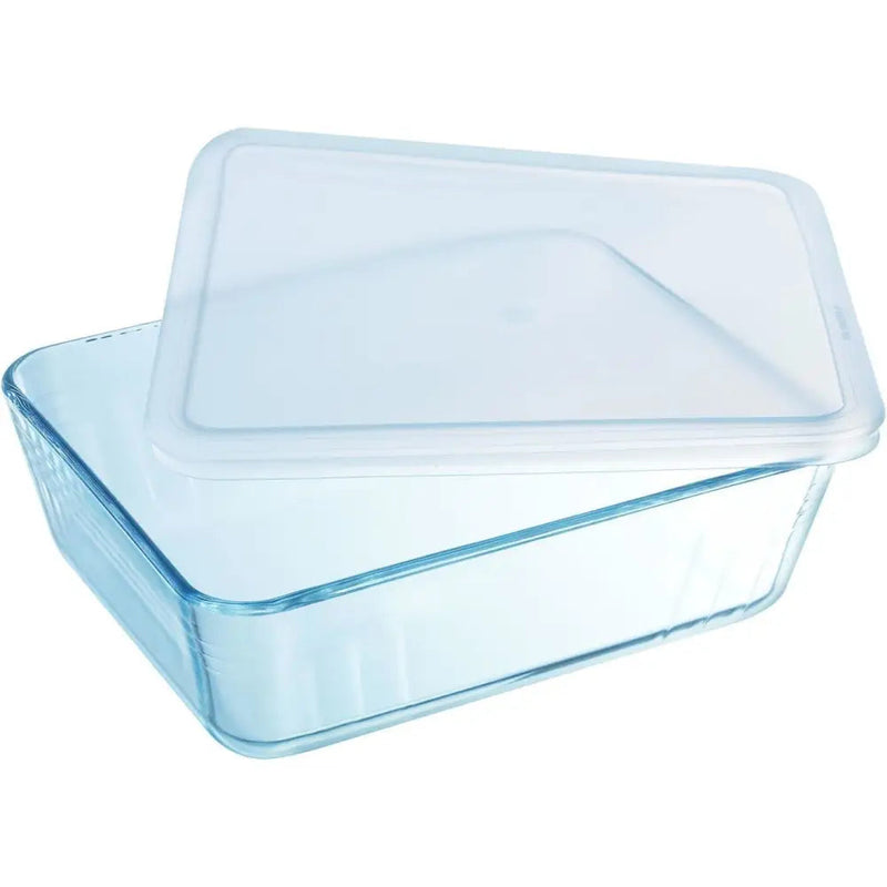 Pyrex Rectangle Glass Dish and Lid 25x20cm (approx 2.6