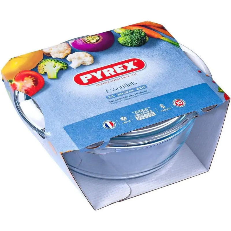 Pyrex Round Casserole 1.6L + 0.5L - Glass Bowl