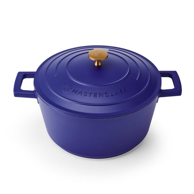 MasterClass Cast Aluminium Casserole Dish, 4L, Electric Blue