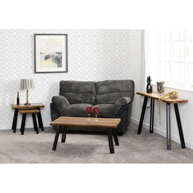 Quebec Wave Edge Coffee Table - Medium Oak Effect