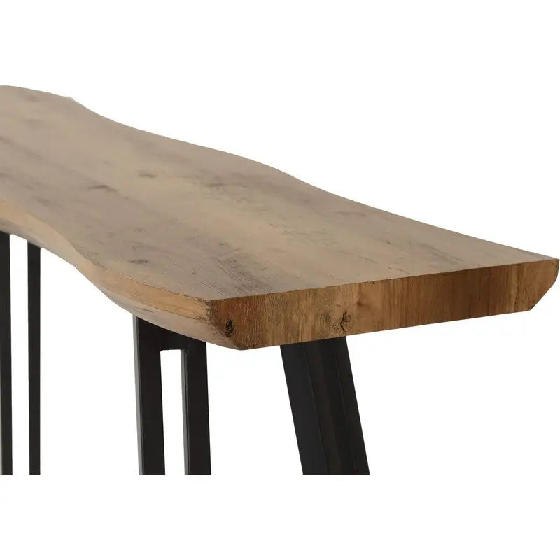 Quebec Wave Edge Console Table - Medium Oak Effect -