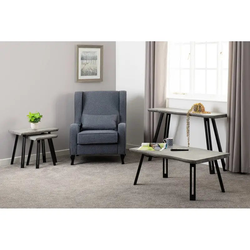 Quebec Wave Edge Nest Of Tables - Medium Oak Effect /