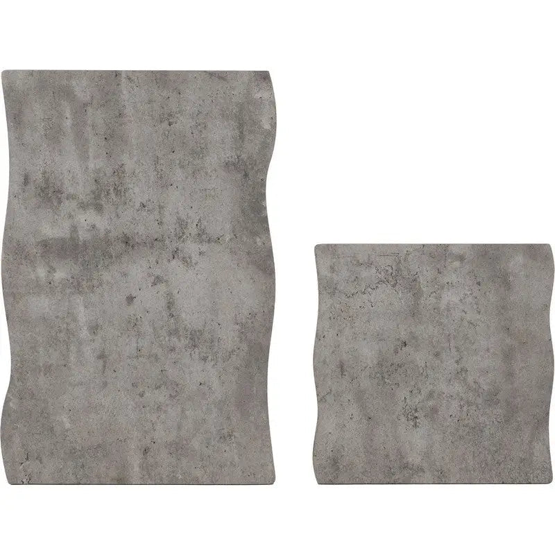 Quebec Wave Edge Nest Of Tables - Medium Oak Effect /