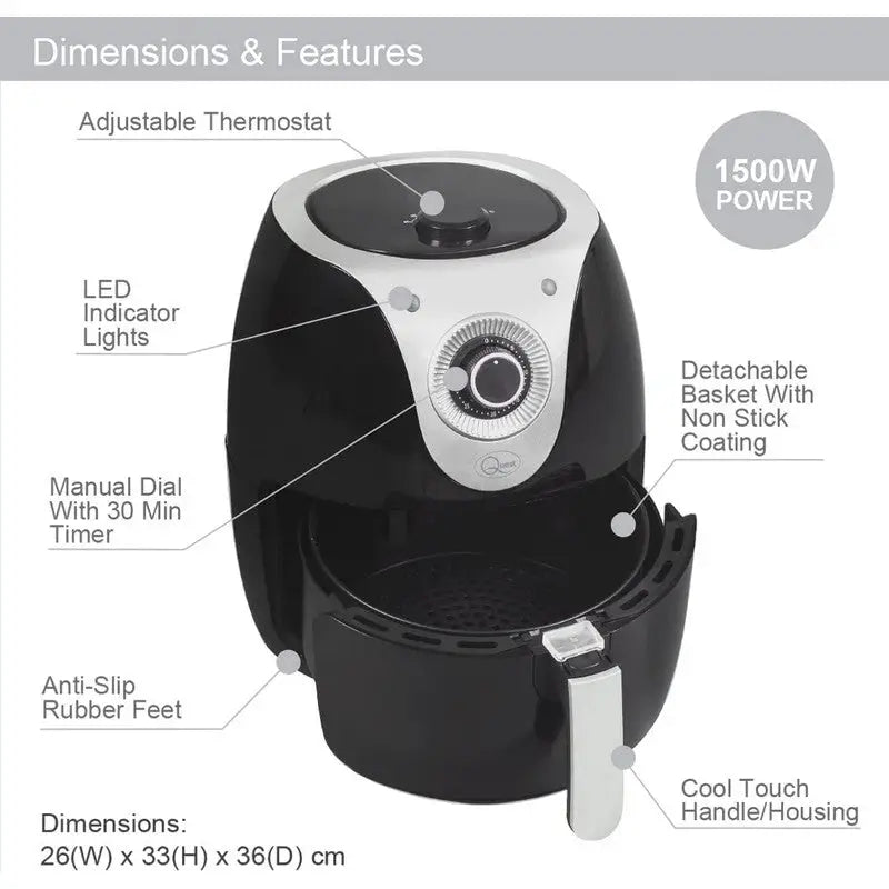 Quest 1500W Air Fryer 3.7 Litre - Kitchenware