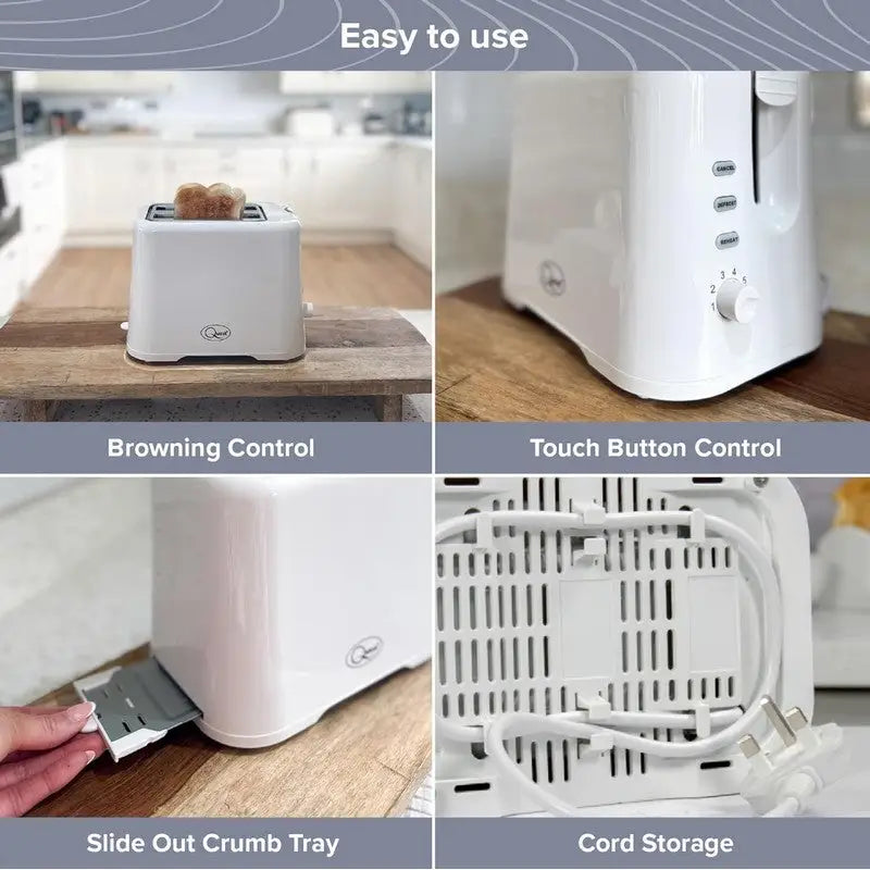 Quest 2 Slice Toaster White - Kitchenware >> Electrical