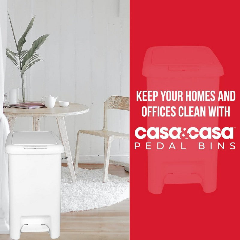 Casa & Casa Fairmont Double Opening Pedal Bin - 15 Litre - White