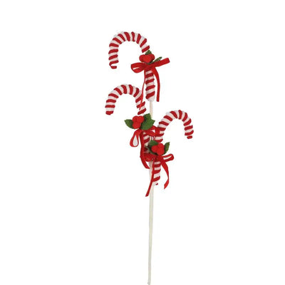 Red And White Candy Cane Stem 68cm - Christmas >> Picks