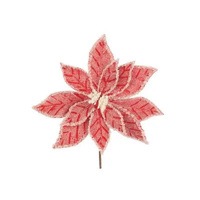 Red And White Poinsettia Stem 60x30cm - Seasonal >>