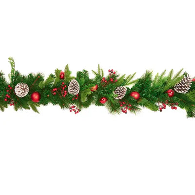Red Bauble Pinecone Garland 1.8m - Seasonal >> Christmas >>