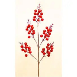 Red Berry Large Cluster Stem 68cm - Christmas >> Picks