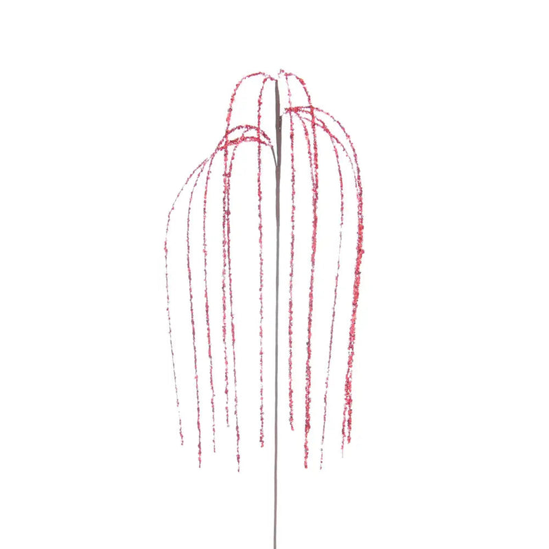 Red Glitter Spray 120cm - Seasonal & Holiday Decorations