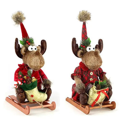 Red Plush Reindeer Sleigh Ride (1 SENT - 2 Designs) -