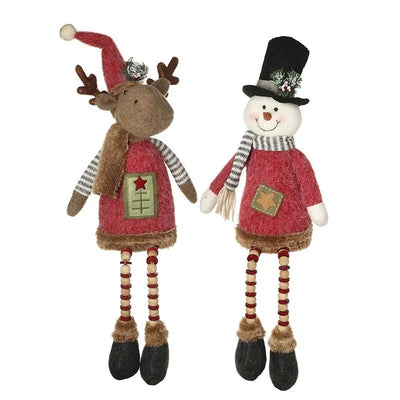 Red Snowman OR Reindeer Sitting 17x66cm - 2 Assorted 1 Sent