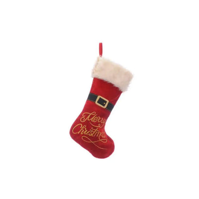 Red Stocking With Santa Belt 52cm - Seasonal & Holiday