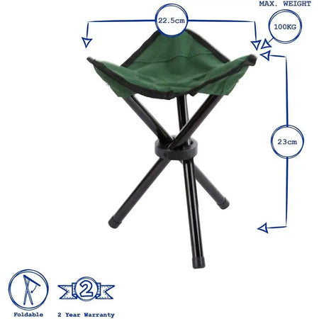 REDWOOD FOLDING PORTABLE CANVAS CHAIR - GREEN - Garden chair