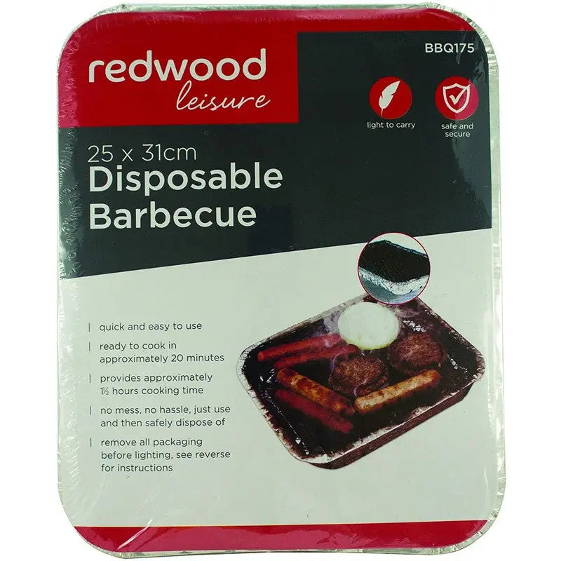 Redwood Leisure Bbq Disposable Barbecue - 25 X 31cm -