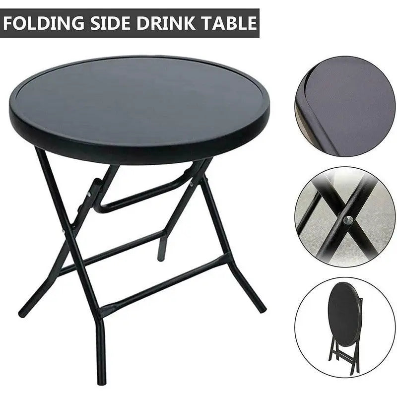 Redwood Leisure Folding Side Drinks Table - 46 x 46 x 50cm -