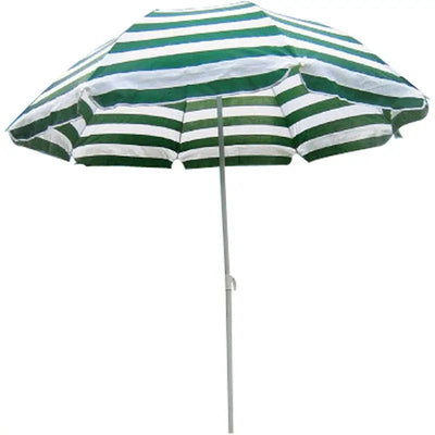 Redwood Leisure Green Stripped Beach Umbrella - 1.8M -