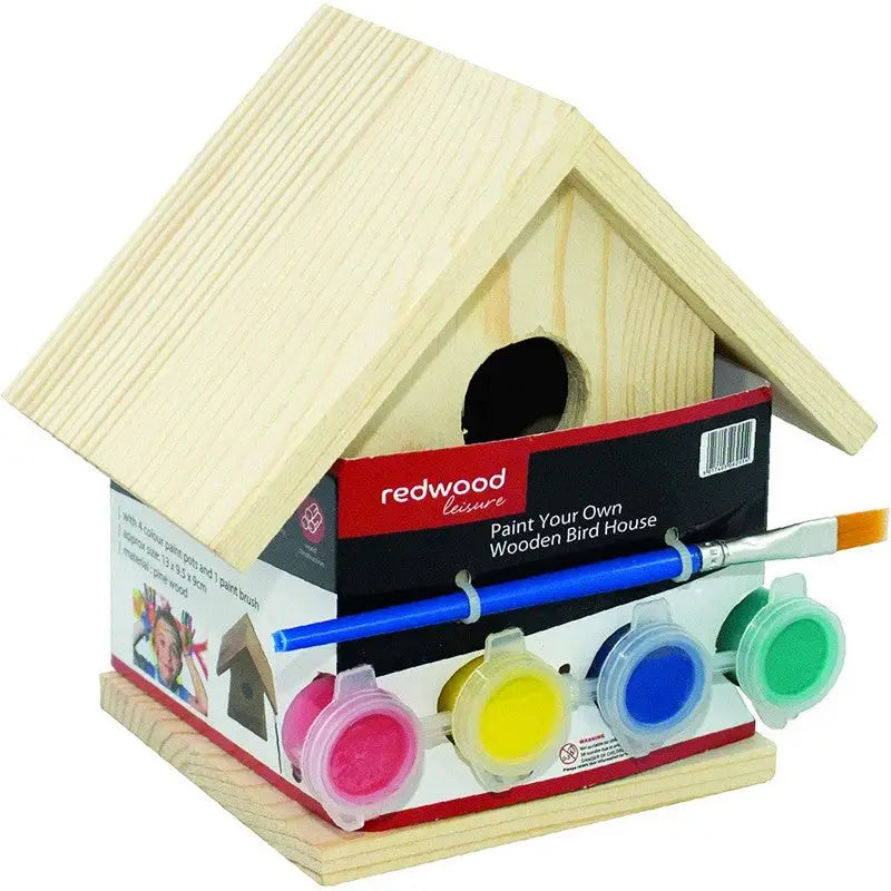 Redwood Lesiure Wooden Bird House - Paint Your Own -