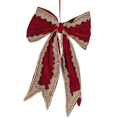 Regal Red & Gold Bow Hanging - Christmas