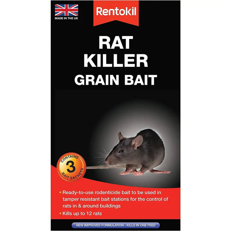 Rentokil Rat Killer Grain Bait - 3x50g Sachet - Pest Control