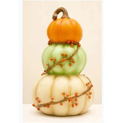 Resin Pumpkin Stack Decoration 26cm - Autumn