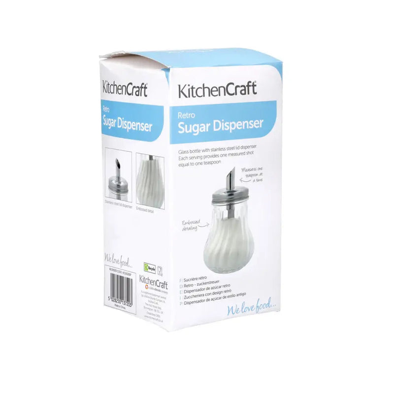 Ribbed Glass Sugar Dispenser - Kitchenware