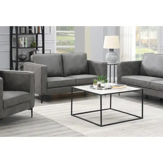 Rivine Soft Fabric Sofa Suite Range - Charcoal / 2 Seater -