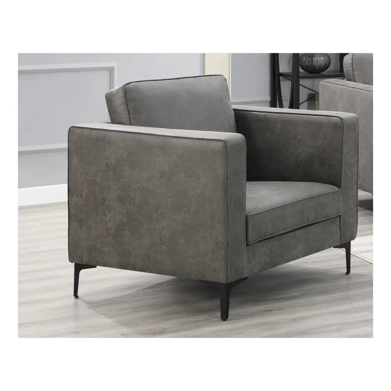 Rivine Soft Fabric Sofa Suite Range - Charcoal / Chair -