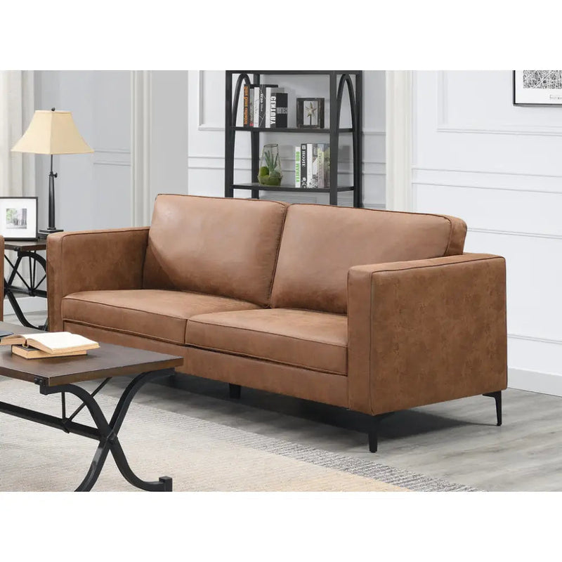 Rivine Soft Fabric Sofa Suite Range - Tan / 3 Seater - Sofas