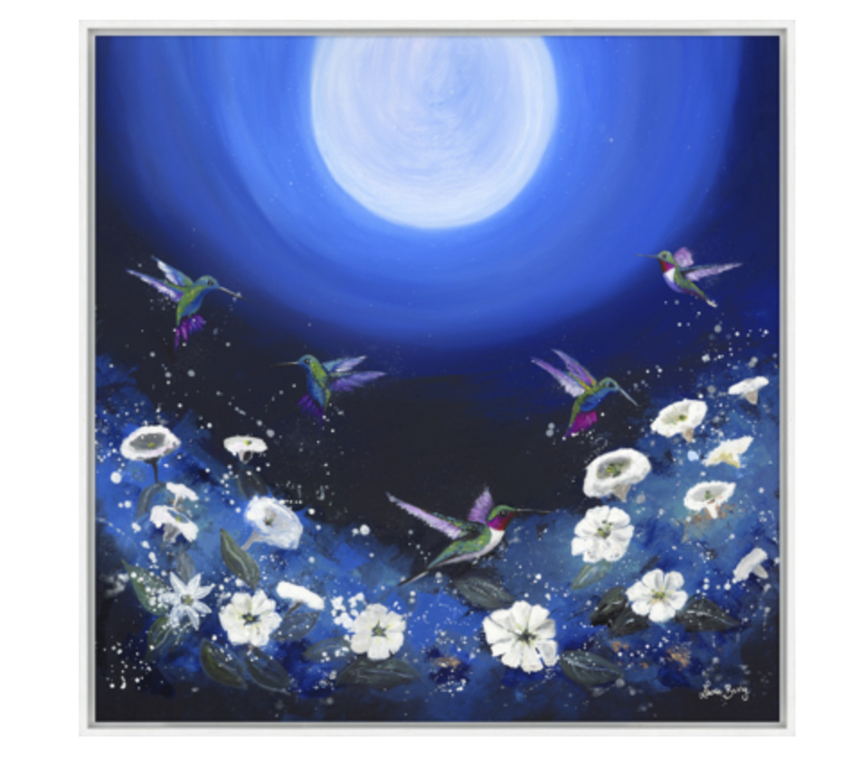 Moon Flower Hummingbird Picture 84cm