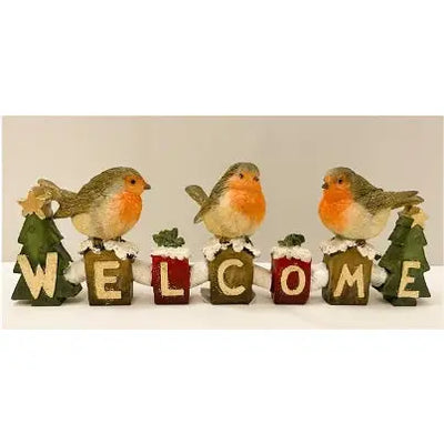 Robin Welcome Word Décor 21cm - Christmas >> Decorations