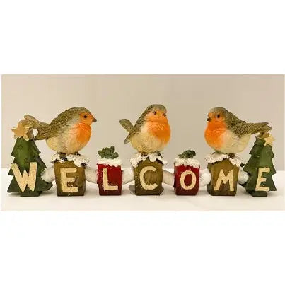 Robin Welcome Word Décor 21cm - Christmas >> Decorations