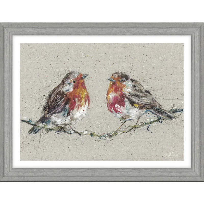 Robins - Morning Gossip Picture 45 x 55cm Artwork