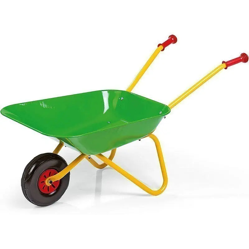 Rolly Childrens Metal Wheelbarrow - Green & Yellow - Toys