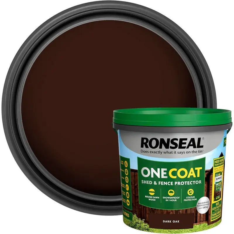 Ronseal One Coat Fence Life - 5 Litre - Dark Oak - DIY