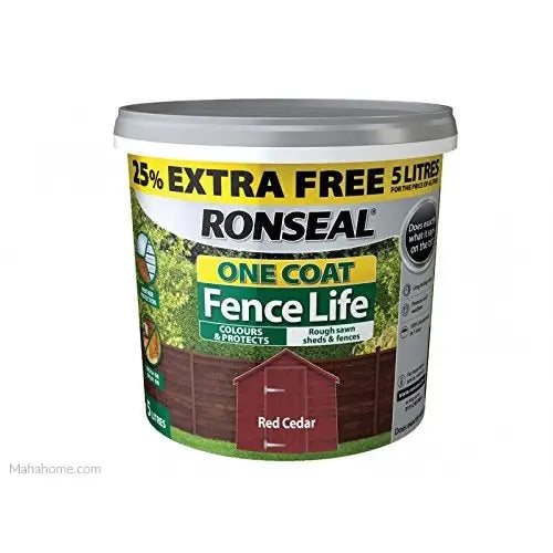 Ronseal One Coat Fence Life - 5 Litre - DIY Tools Hardware