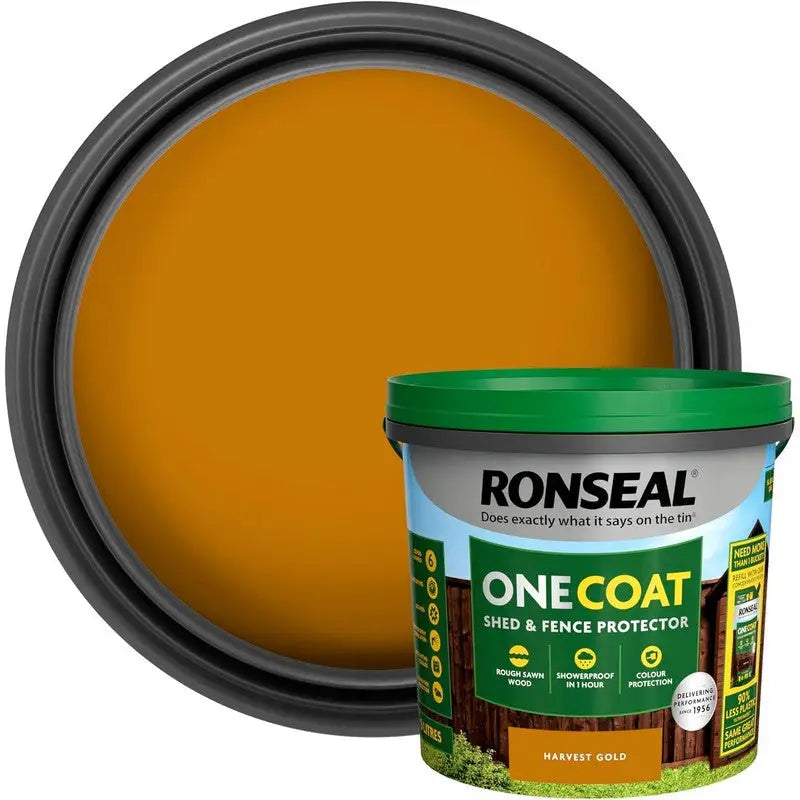 Ronseal One Coat Shed & Fence Protector - 5 Litre - Harvest