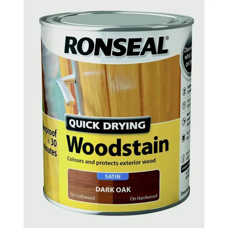 Ronseal Quick Drying Woodstain Satin - 250ml - 2.5 Litre