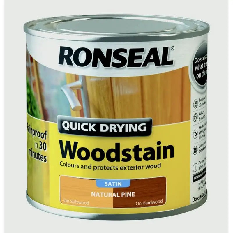 Ronseal Quick Drying Woodstain Satin - 250ml - 2.5 Litre