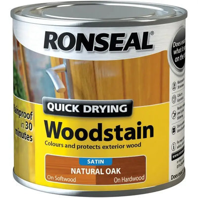 Ronseal Quick Drying Woodstain Satin Natural Oak 250ml