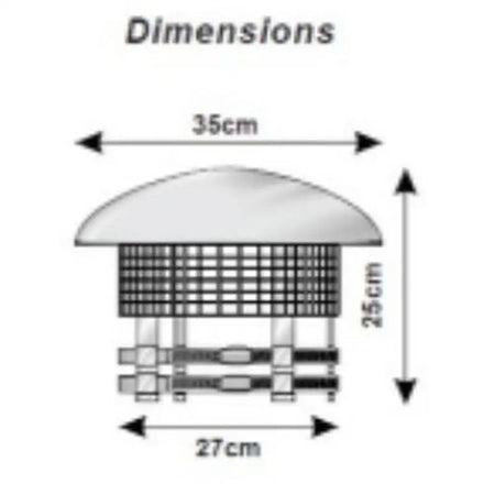 Round Tower Chimney Cowl Cap - Comes with Bird Screen ZP